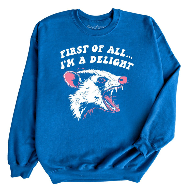 First Of All I'm A Delight - Royal - Full Front