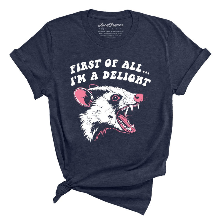 First Of All I'm A Delight - Heather Midnight Navy - Full Front