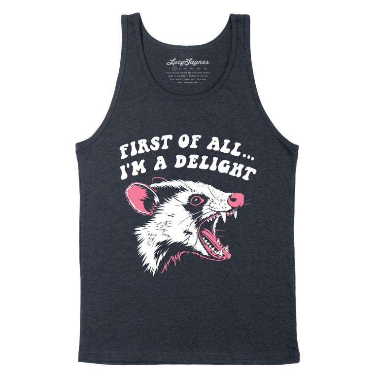 First Of All I'm A Delight - Heather Navy - Full Front