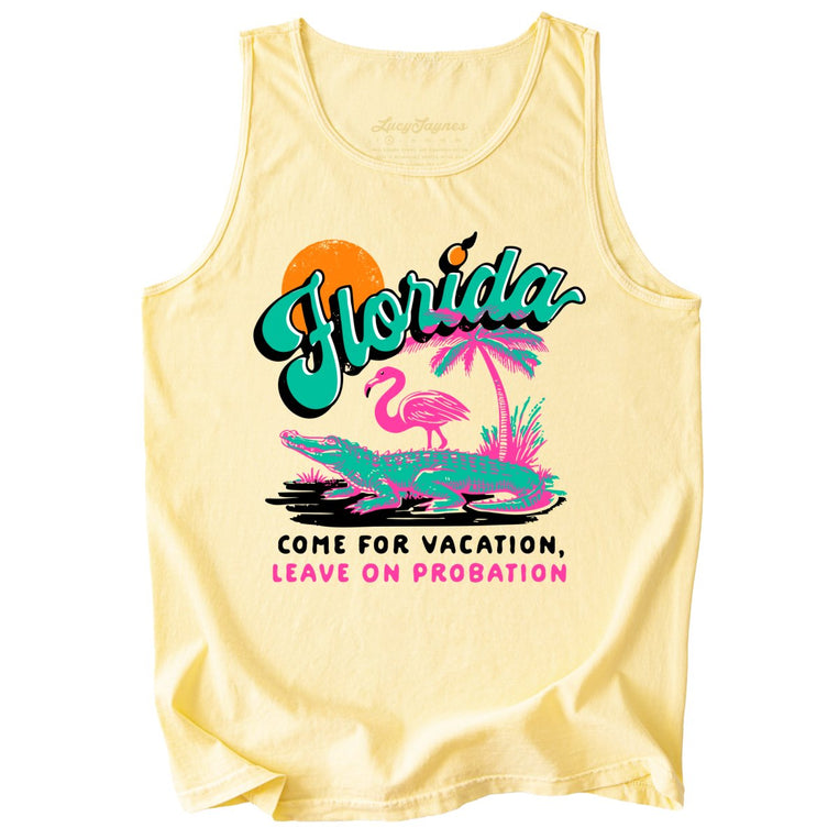 Florida Come For Vacation Comfort Colors Graphic Tank Top - Butter
