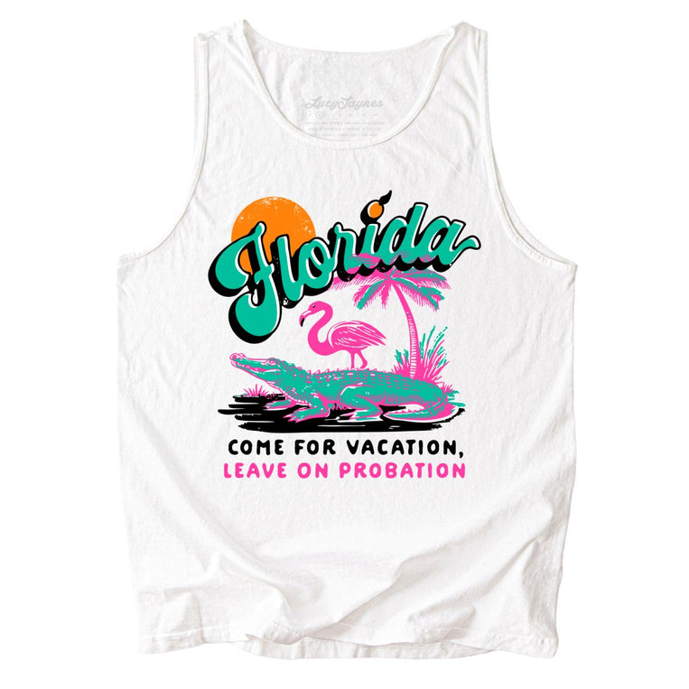 Florida Come For Vacation Comfort Colors Graphic Tank Top - White