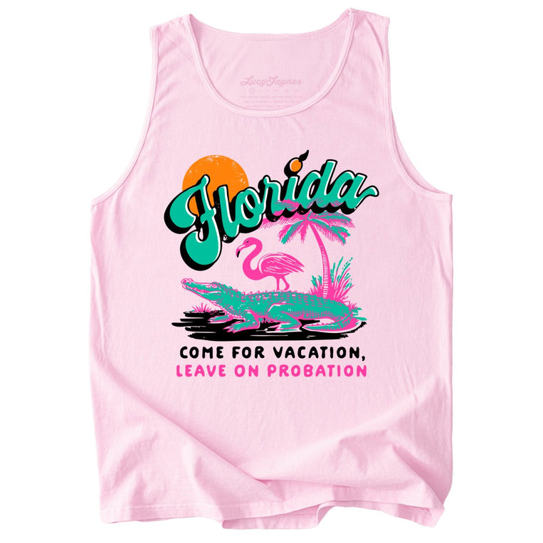 Florida Come For Vacation Comfort Colors Graphic Tank Top - Blossom