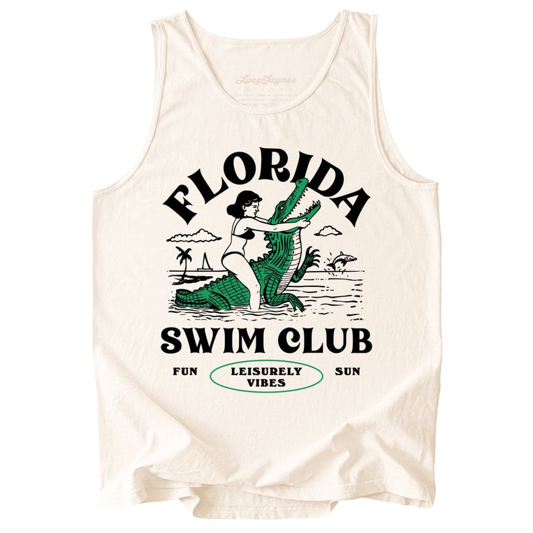Florida Swim Club Comfort Colors Graphic Tank Top - Ivory