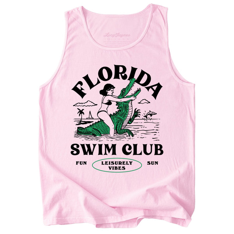 Florida Swim Club Comfort Colors Graphic Tank Top - Blossom