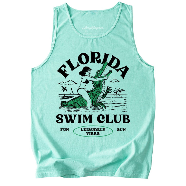 Florida Swim Club Comfort Colors Graphic Tank Top - Island Reef
