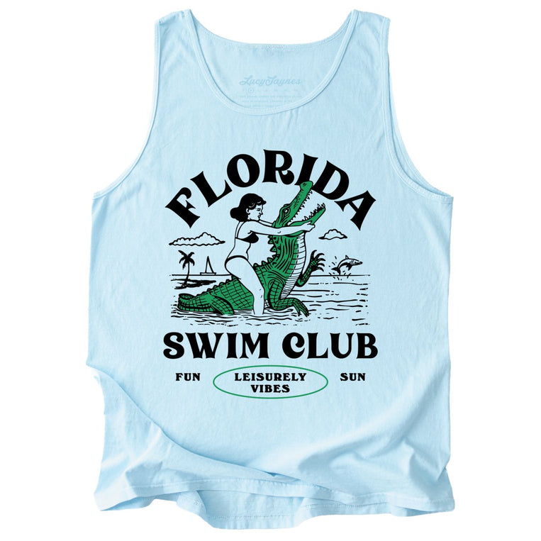 Florida Swim Club Comfort Colors Graphic Tank Top - Chambray