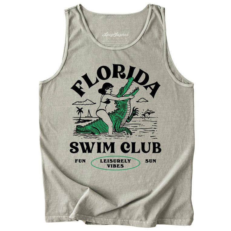 Florida Swim Club Comfort Colors Graphic Tank Top - Sandstone