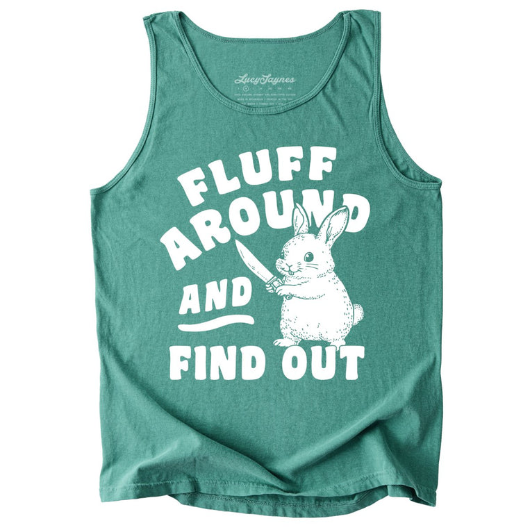 Fluff Around And Find Out Comfort Colors Graphic Tank Top - Light Green