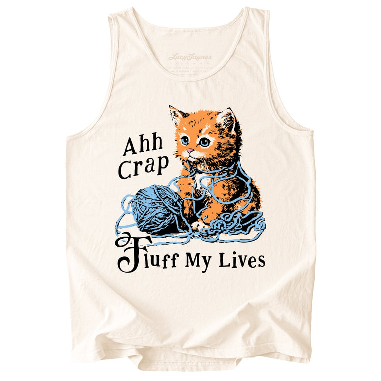 Fluff My Lives Comfort Colors Graphic Tank Top - Ivory