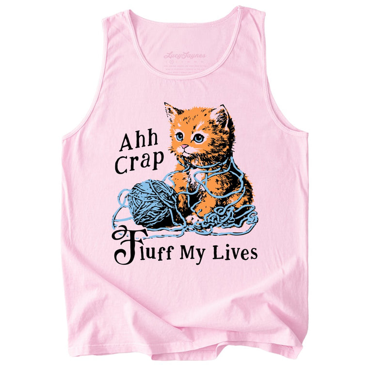 Fluff My Lives Comfort Colors Graphic Tank Top - Blossom