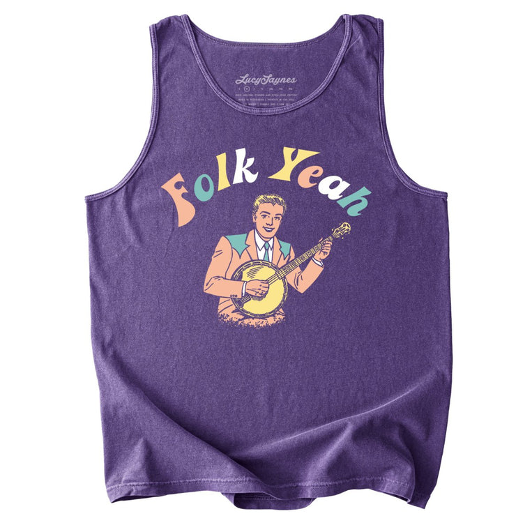 Folk Yeah Comfort Colors Graphic Tank Top - Grape