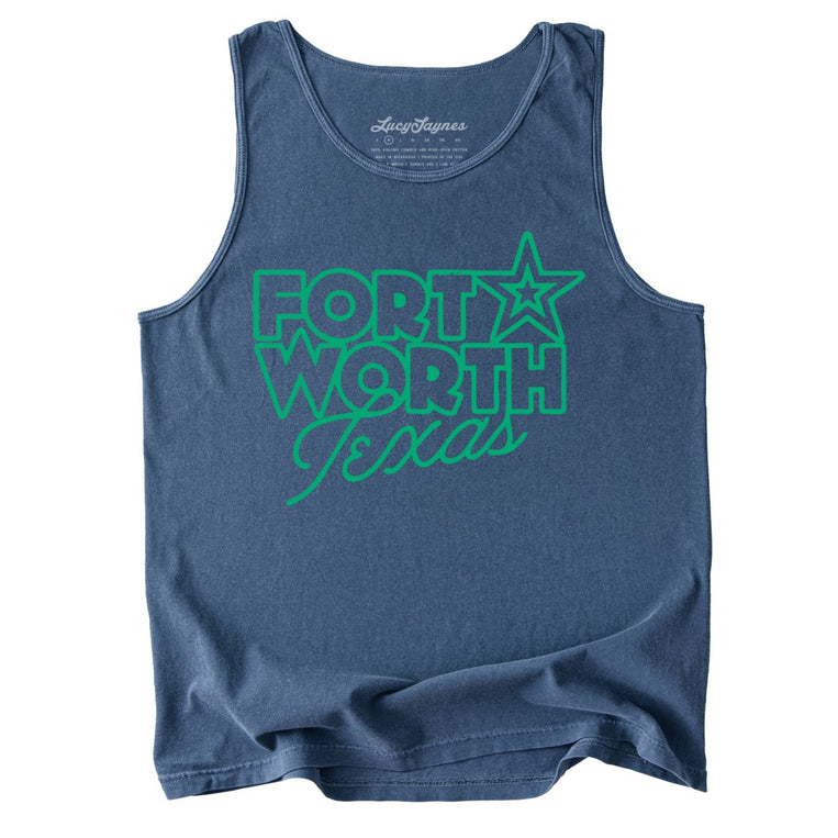 Fort Worth Texas Comfort Colors Graphic Tank Top - Denim