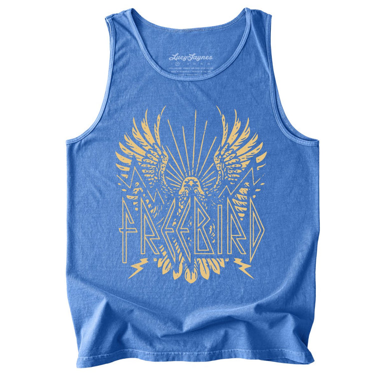 Freebird Comfort Colors Graphic Tank Top - Flo Blue