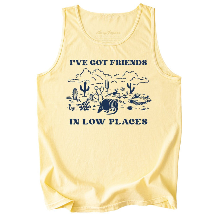 Friends in Low Places Comfort Colors Graphic Tank Top - Butter