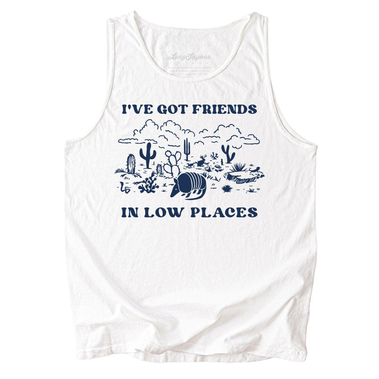 Friends in Low Places Comfort Colors Graphic Tank Top - White