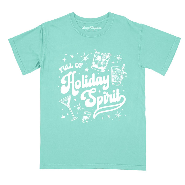 Full of Holiday Spirit - Chalky Mint - Comfort Colors Tee