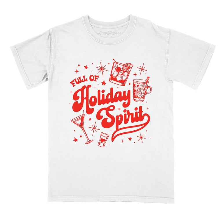 Full of Holiday Spirit - White - Full Front