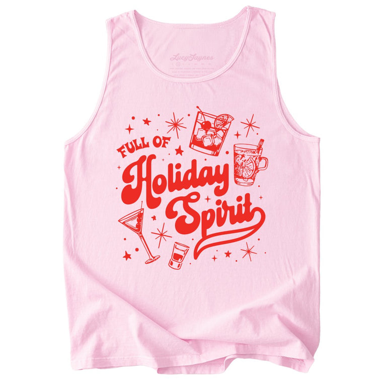 Full of Holiday Spirit Comfort Colors Graphic Tank Top - Blossom