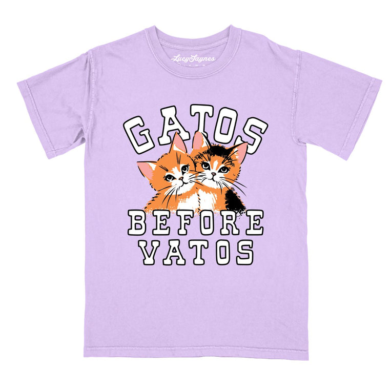 Gatos Before Vatos Comfort Colors Graphic Tee - Orchid