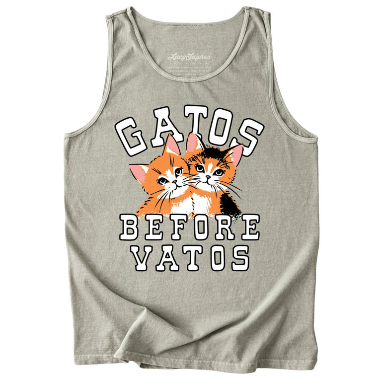 Gatos Before Vatos Comfort Colors Graphic Tank Top - Sandstone