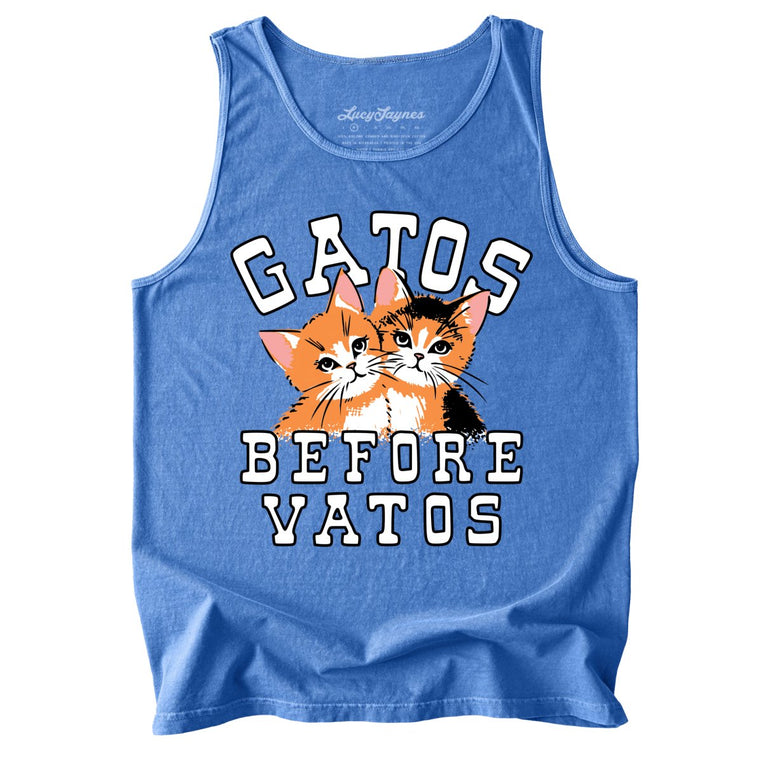 Gatos Before Vatos Comfort Colors Graphic Tank Top