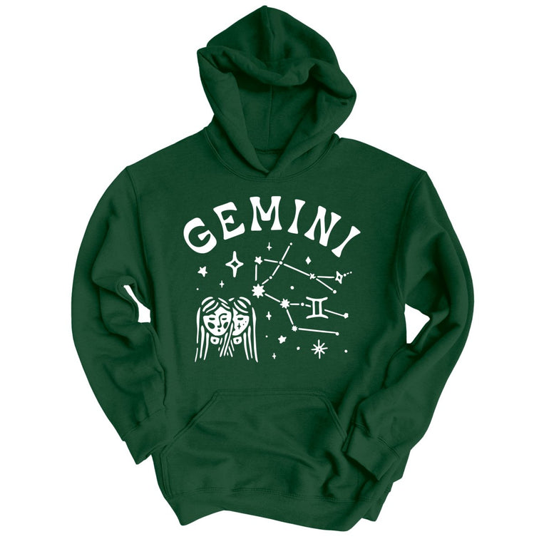 Gemini Graphic Hoodie - Forest Green