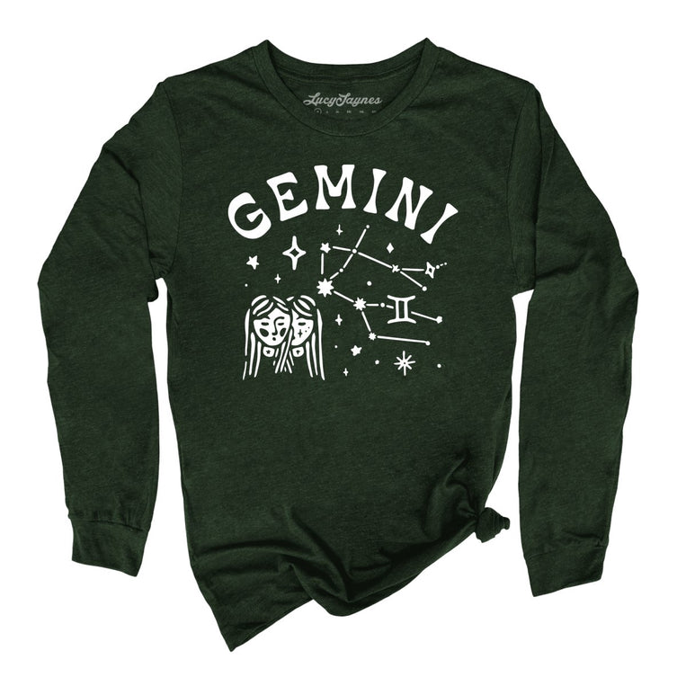 Gemini - Heather Forest - Unisex Long Sleeve T-Shirt