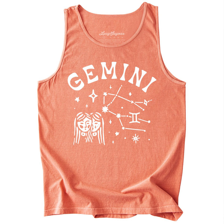 Gemini Comfort Colors Graphic Tank Top - Terracotta