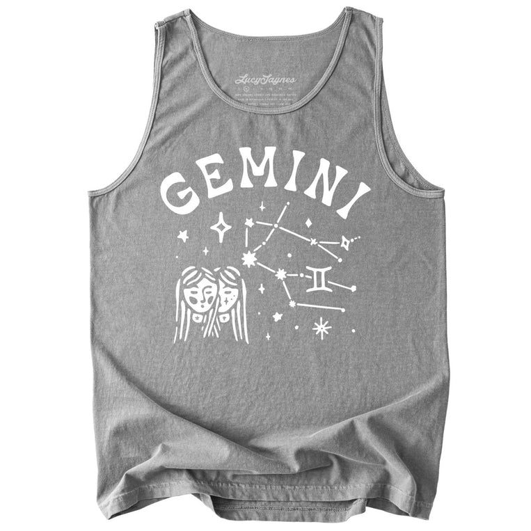 Gemini Comfort Colors Graphic Tank Top - Grey