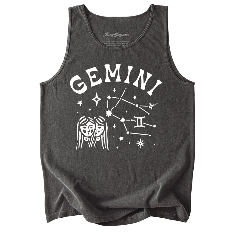 Gemini Comfort Colors Graphic Tank Top - Pepper