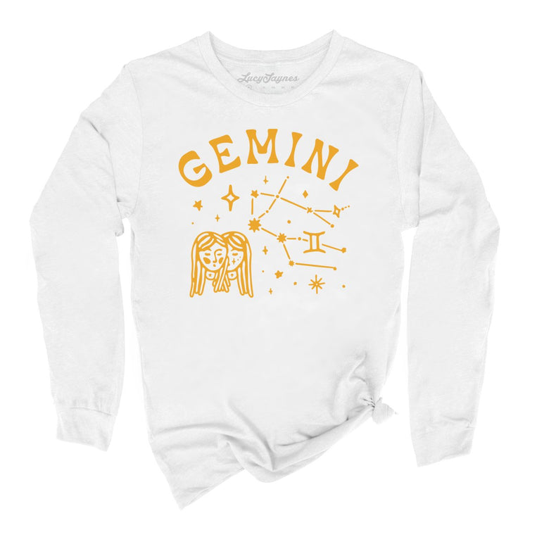 Gemini - White - Unisex Long Sleeve T-Shirt