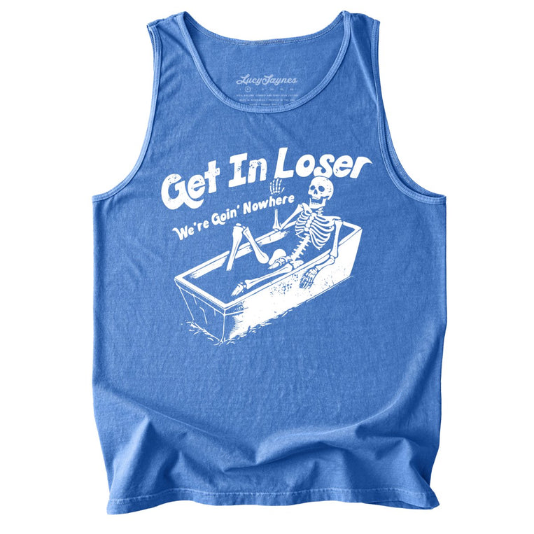 Get in Loser Comfort Colors Graphic Tank Top - Flo Blue