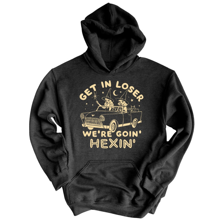 Get In Loser We're Goin' Hexin' - Charcoal Heather - Full Front