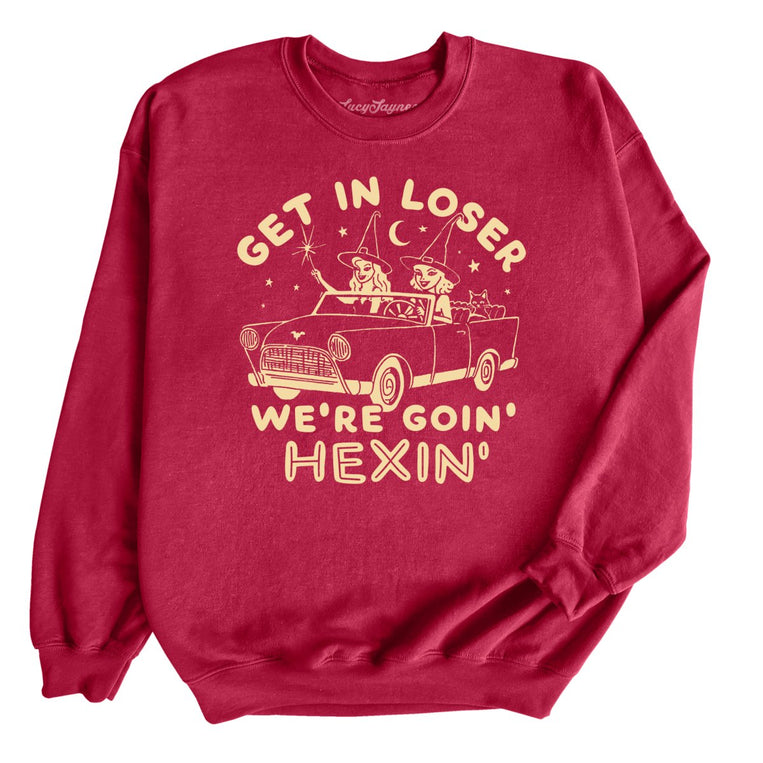 Get In Loser We're Goin' Hexin' - Cardinal Red - Full Front