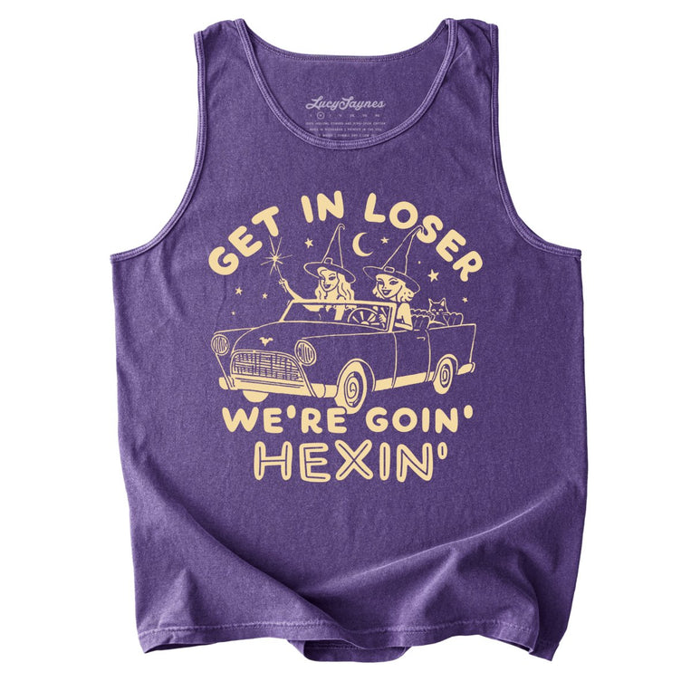 Get In Loser We're Goin' Hexin' Comfort Colors Graphic Tank Top - Grape
