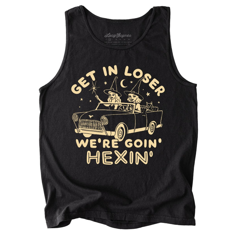 Get In Loser We're Goin' Hexin' Comfort Colors Graphic Tank Top - Black