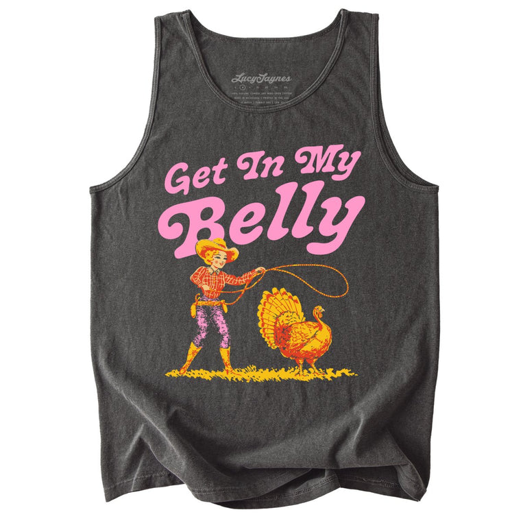 Get In My Belly Comfort Colors Graphic Tank Top - Pepper