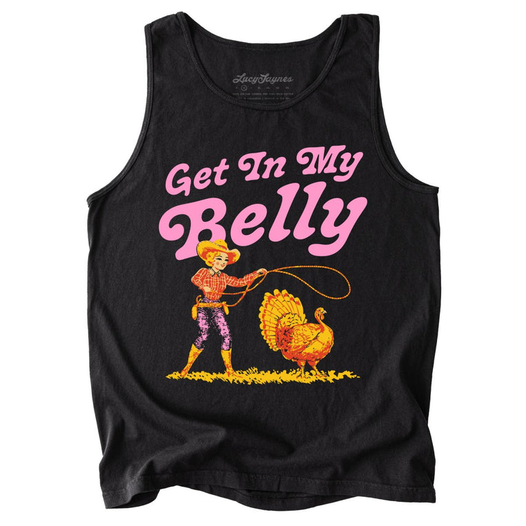 Get In My Belly Comfort Colors Graphic Tank Top - Black