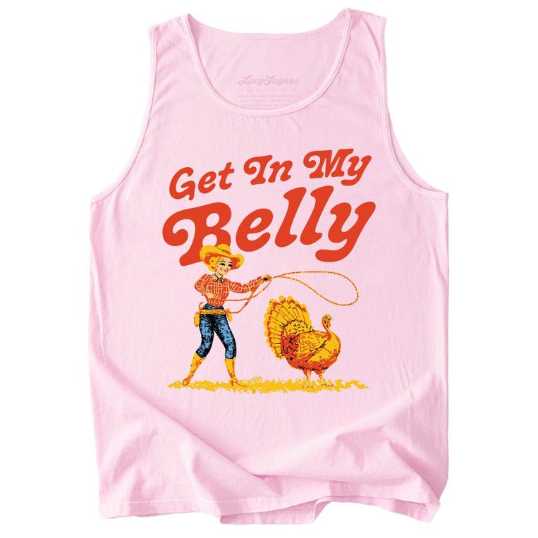Get In My Belly Comfort Colors Graphic Tank Top - Blossom