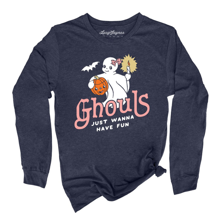 Ghouls Just Wanna Have Fun - Heather Navy - Full Front