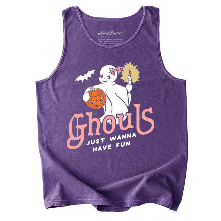 Ghouls Just Wanna Have Fun Comfort Colors Graphic Tank Top - Grape