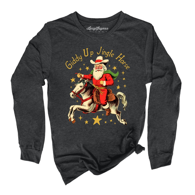 Giddy Up Jingle Horse - Dark Grey Heather - Full Front