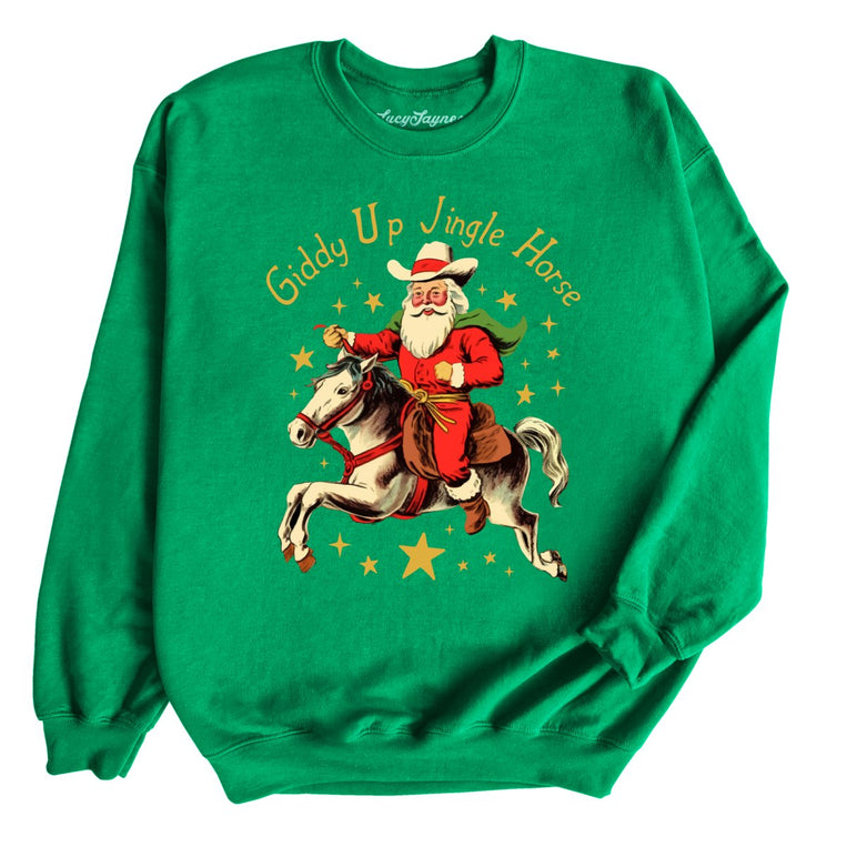 Giddy Up Jingle Horse - Irish Green - Full Front