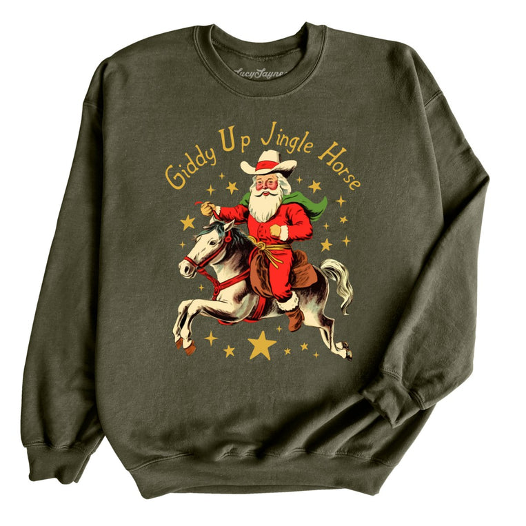 Giddy Up Jingle Horse - Military Green - Full Front