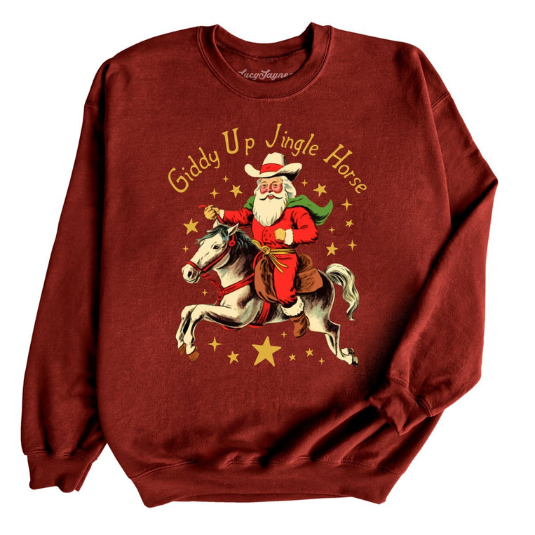 Giddy Up Jingle Horse - Garnet - Full Front