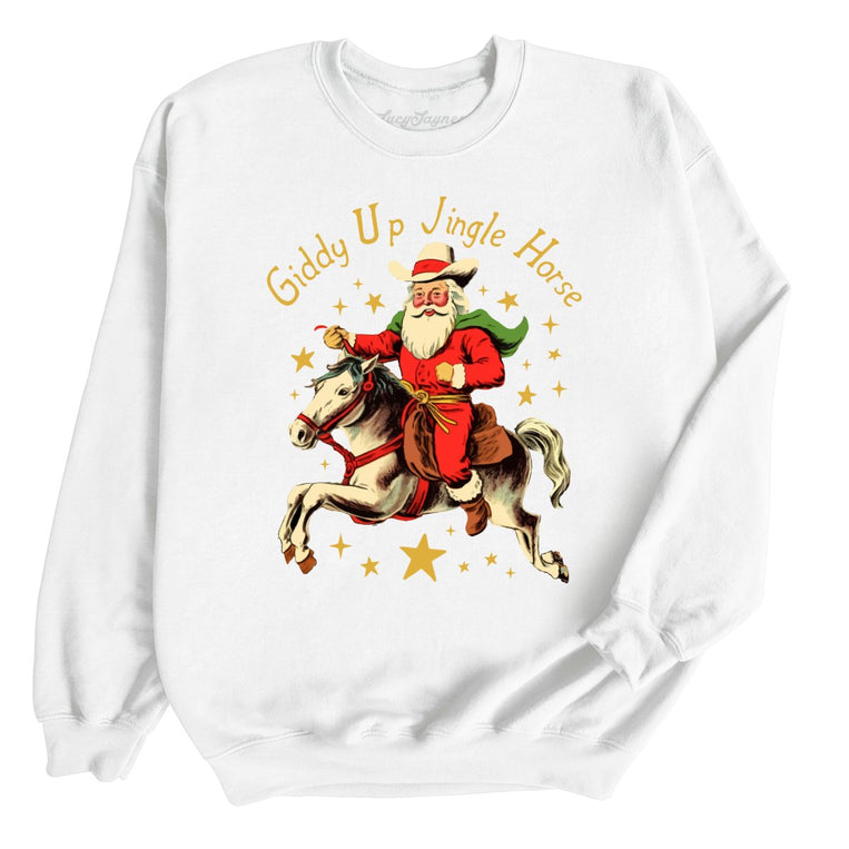 Giddy Up Jingle Horse - White - Full Front