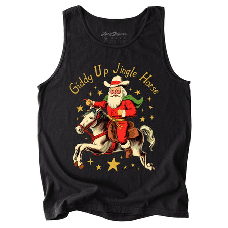 Giddy Up Jingle Horse Comfort Colors Tank Top