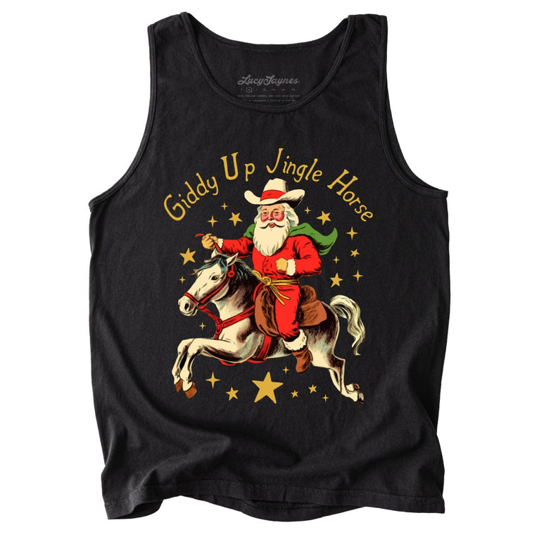 Giddy Up Jingle Horse Comfort Colors Graphic Tank Top