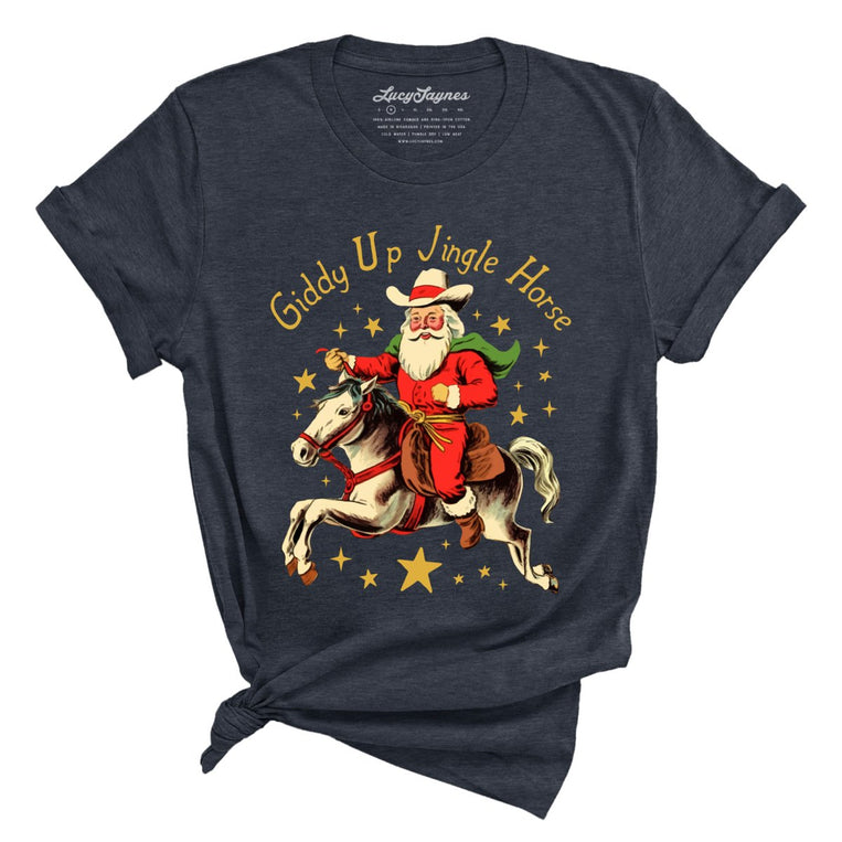Giddy Up Jingle Horse - Heather Navy - Full Front