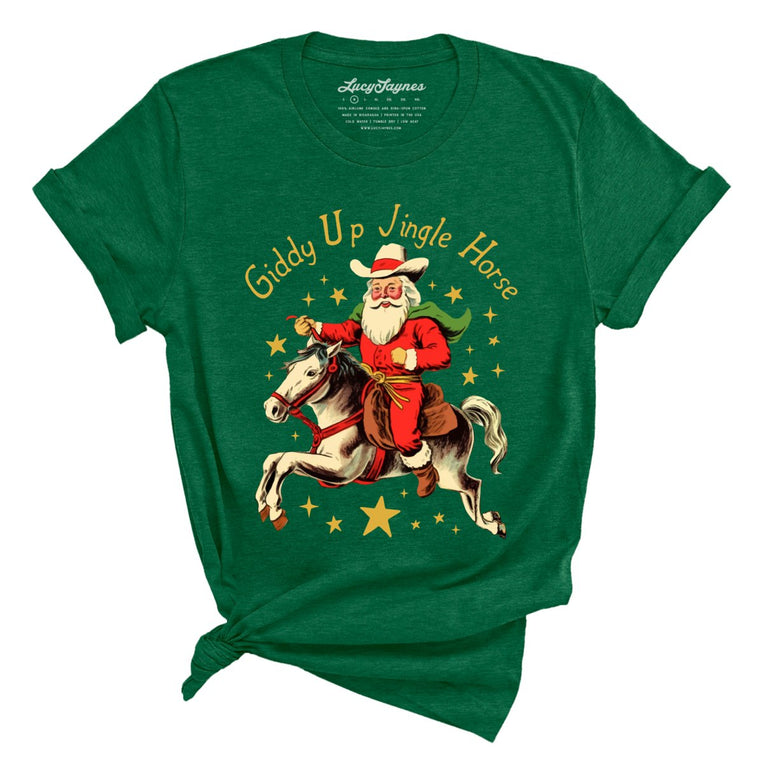 Giddy Up Jingle Horse - Heather Grass Green - Full Front